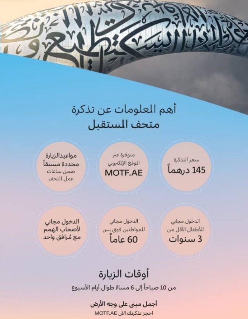 اسعار تذاكر دخول متحف المستقبل دبي