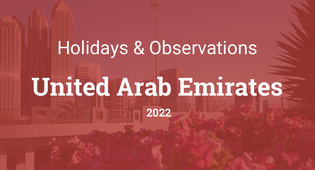 UAE public holidays for 2022