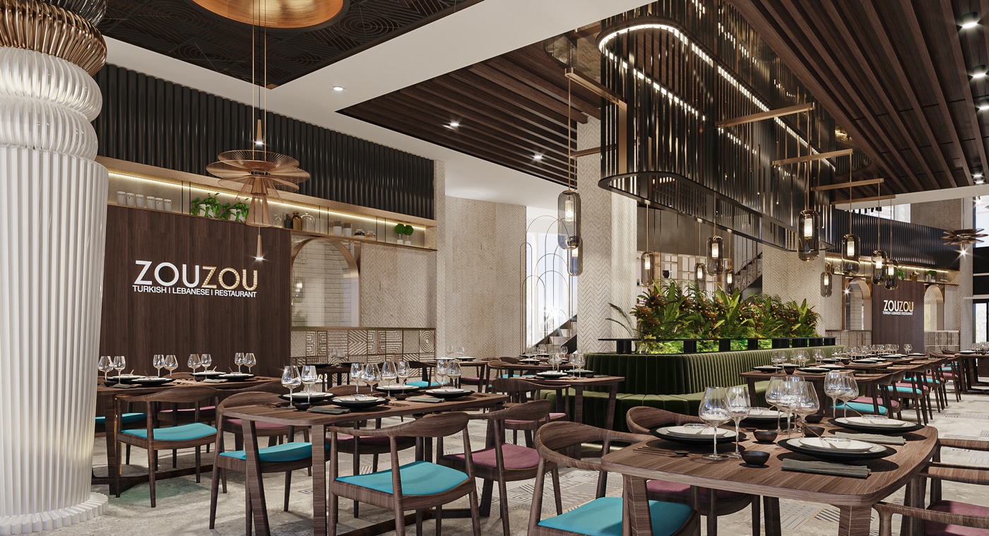 جلسات مطعم زوزو في دبي هيلز مول